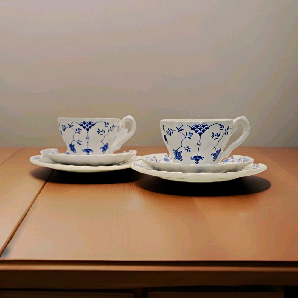 Myott Finlandia Tea Cup Saucer Plate Trio Set of 2 - 6pc Staffordshire England
